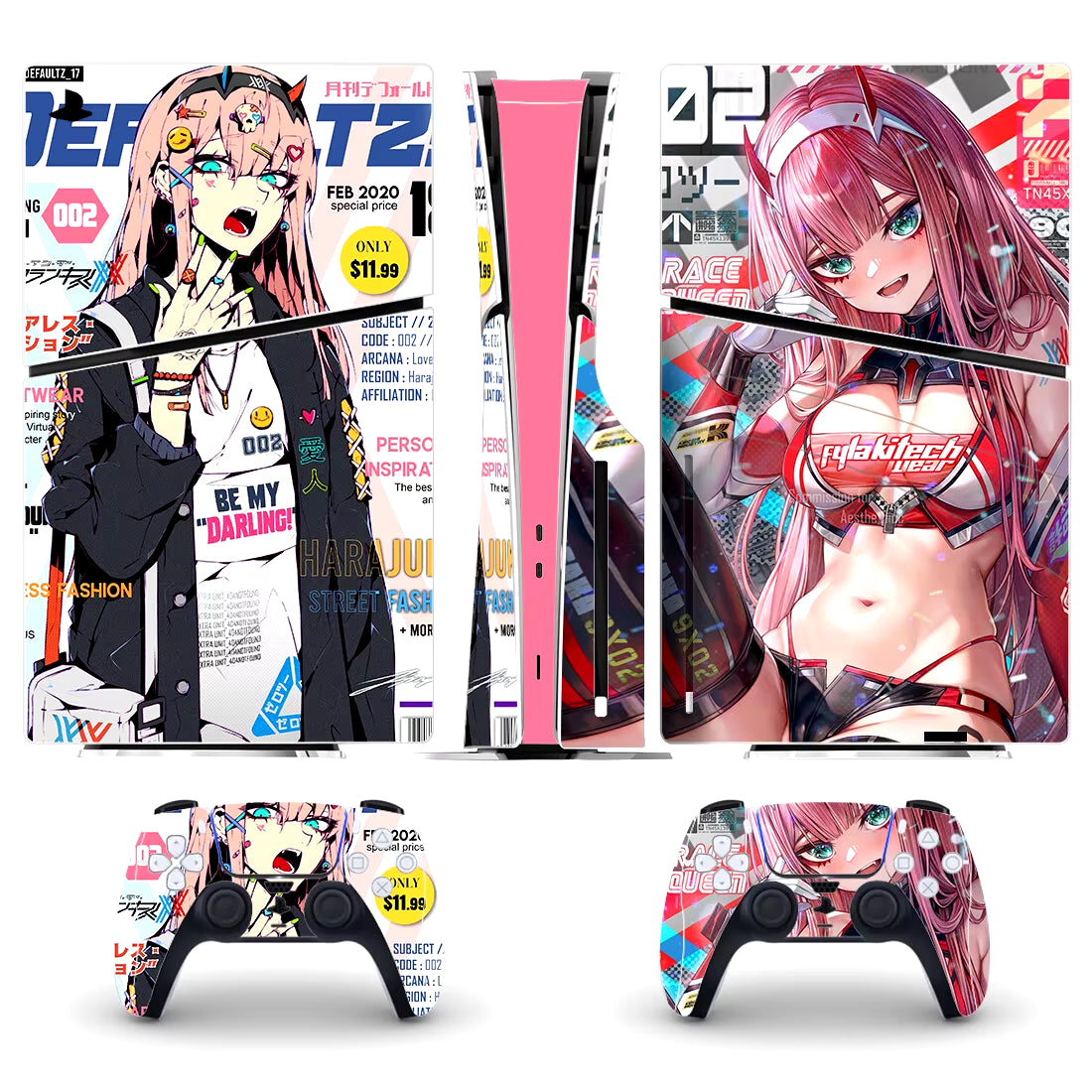 Anime Cute Girl Zero Two PS5 Slim Disc Skin Sticker Decal Cover for Console and Controllers PS5 Slim Disk Skin Sticker Vinyl