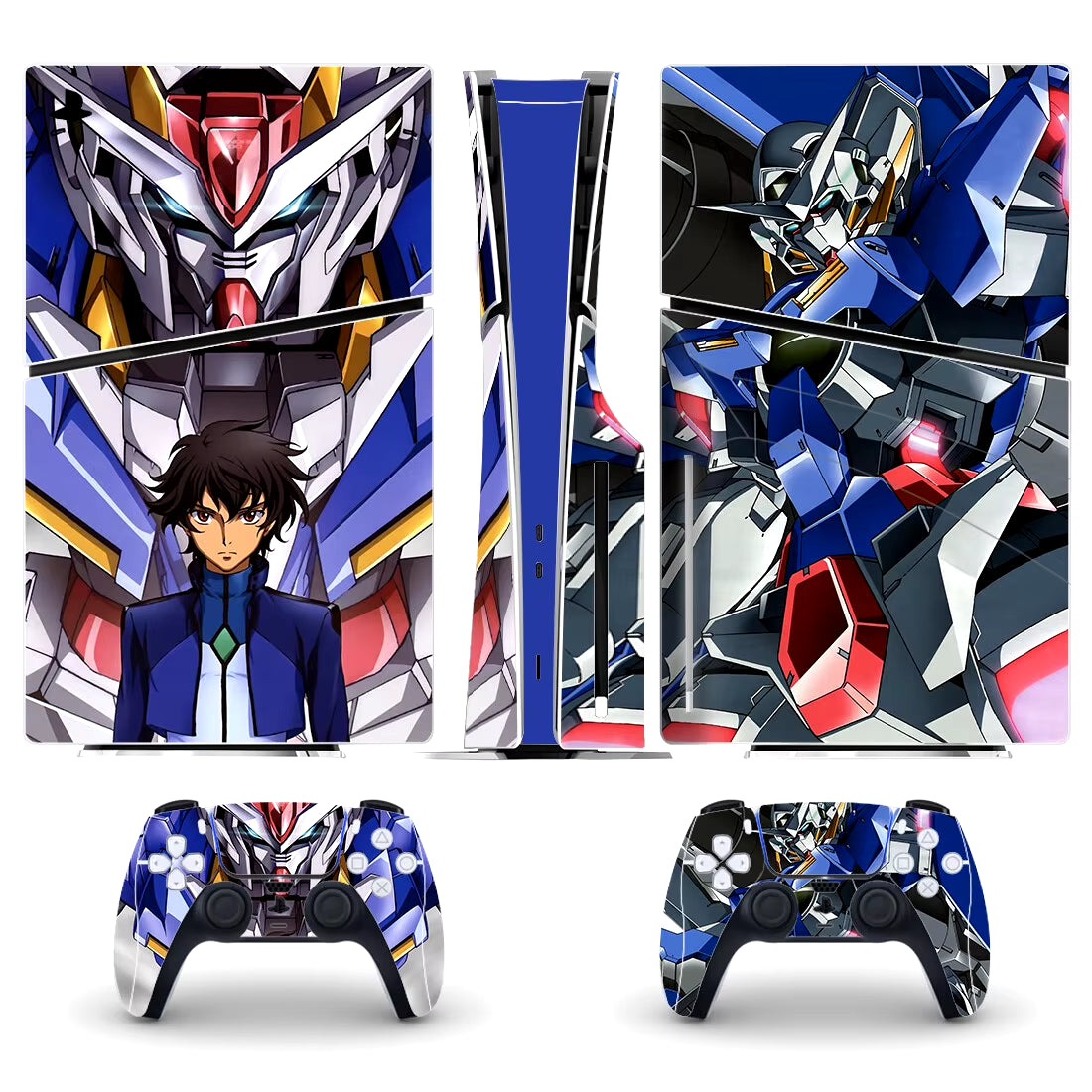 Gundam PS5 Slim Disc Skin Sticker Decal Cover for Console and 2 Controllers PS5 Slim Disk Skin Sticker Vinyl