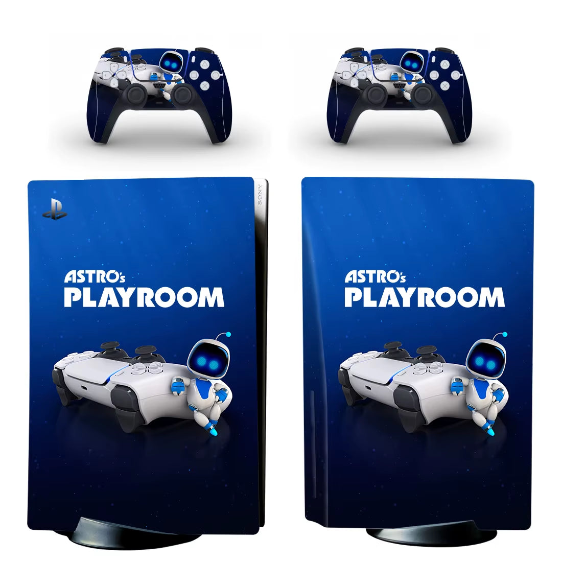 Astro'S Playroom PS5 Disc Sticker Decal Cover for Console and 2 Controllers PS5 Disk Skin Vinyl