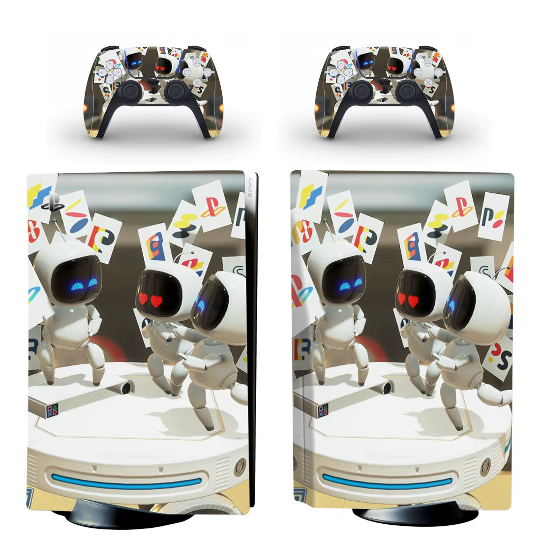 Astro'S Playroom PS5 Disc Sticker Decal Cover for Console and 2 Controllers PS5 Disk Skin Vinyl
