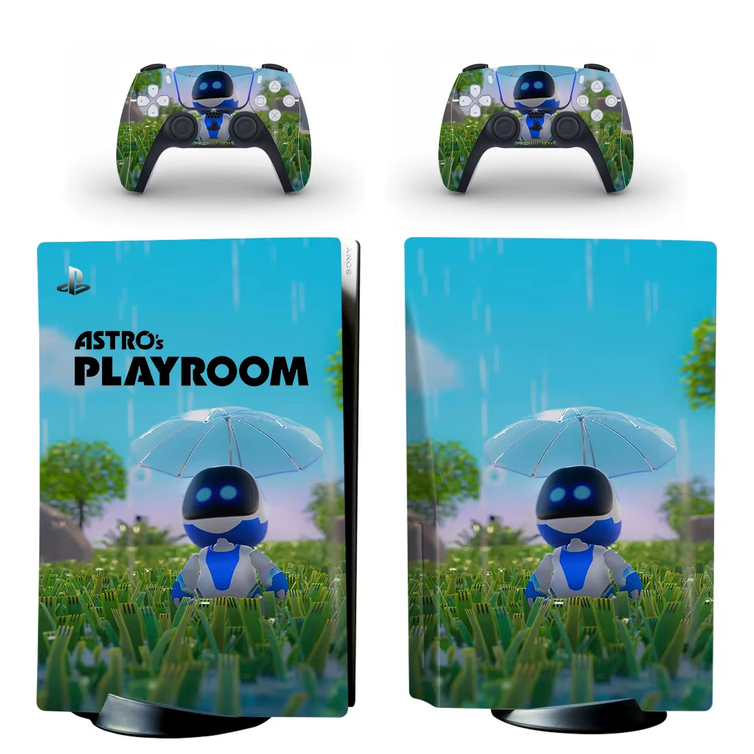 Astro'S Playroom PS5 Disc Sticker Decal Cover for Console and 2 Controllers PS5 Disk Skin Vinyl
