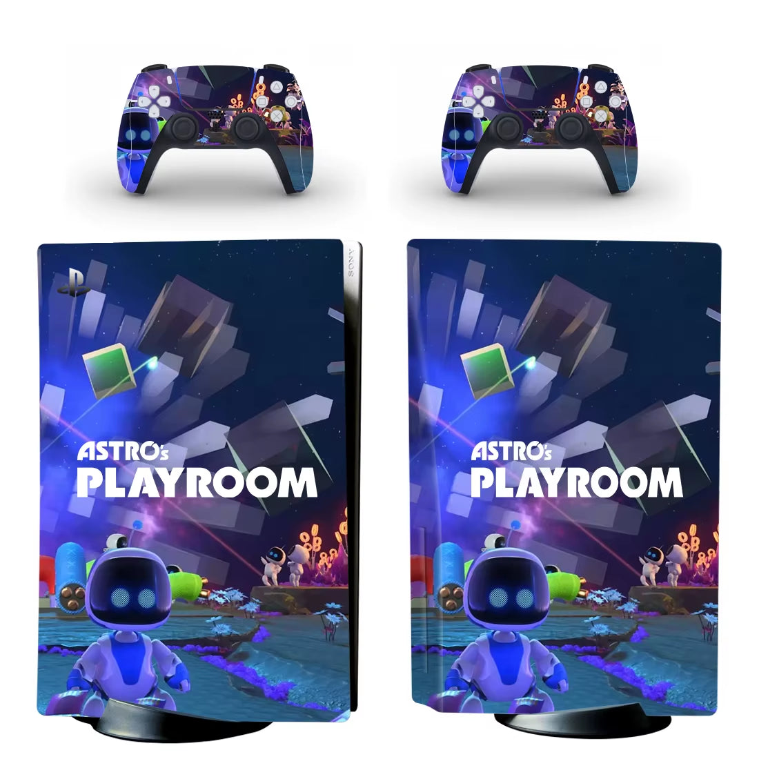 Astro'S Playroom PS5 Disc Sticker Decal Cover for Console and 2 Controllers PS5 Disk Skin Vinyl