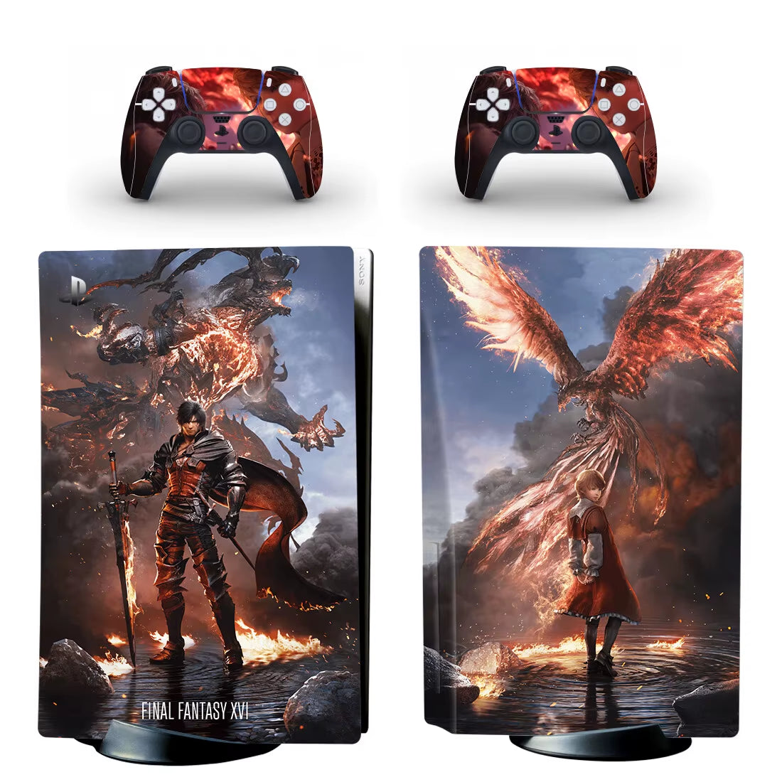 Final Fantasy 16 PS5 Disc Skin Sticker Decal Cover for Console & Controllers PS5 Disk Skin Sticker Vinyl
