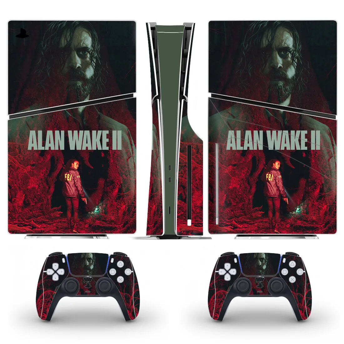 Alan Wake 2 PS5 Slim/Pro Disc Skin Sticker Decal Cover for Console and 2 Controllers New PS5 Slim/Pro Disk Skin Vinyl