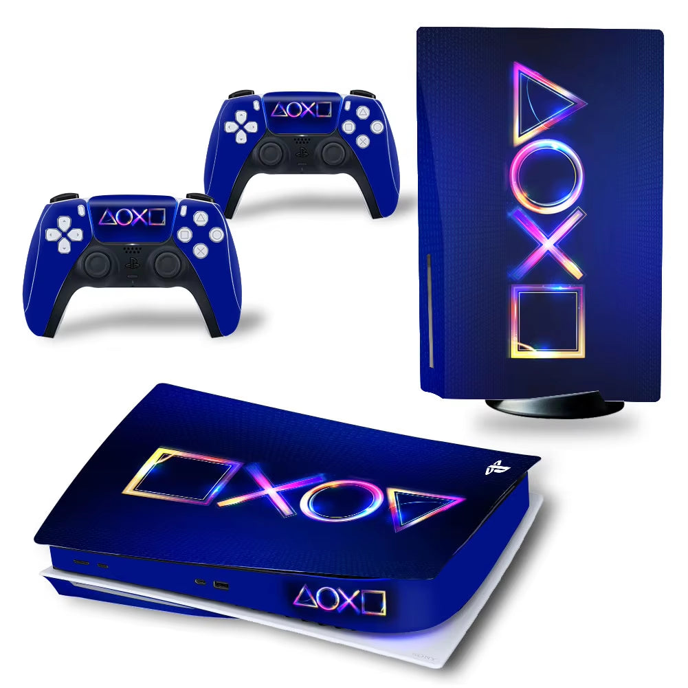 Skin Sticker for PS5 Disc Edition Console Controller Full Cover Wrap for PS5 Disc Protective Game Accessories Vinyl Decal