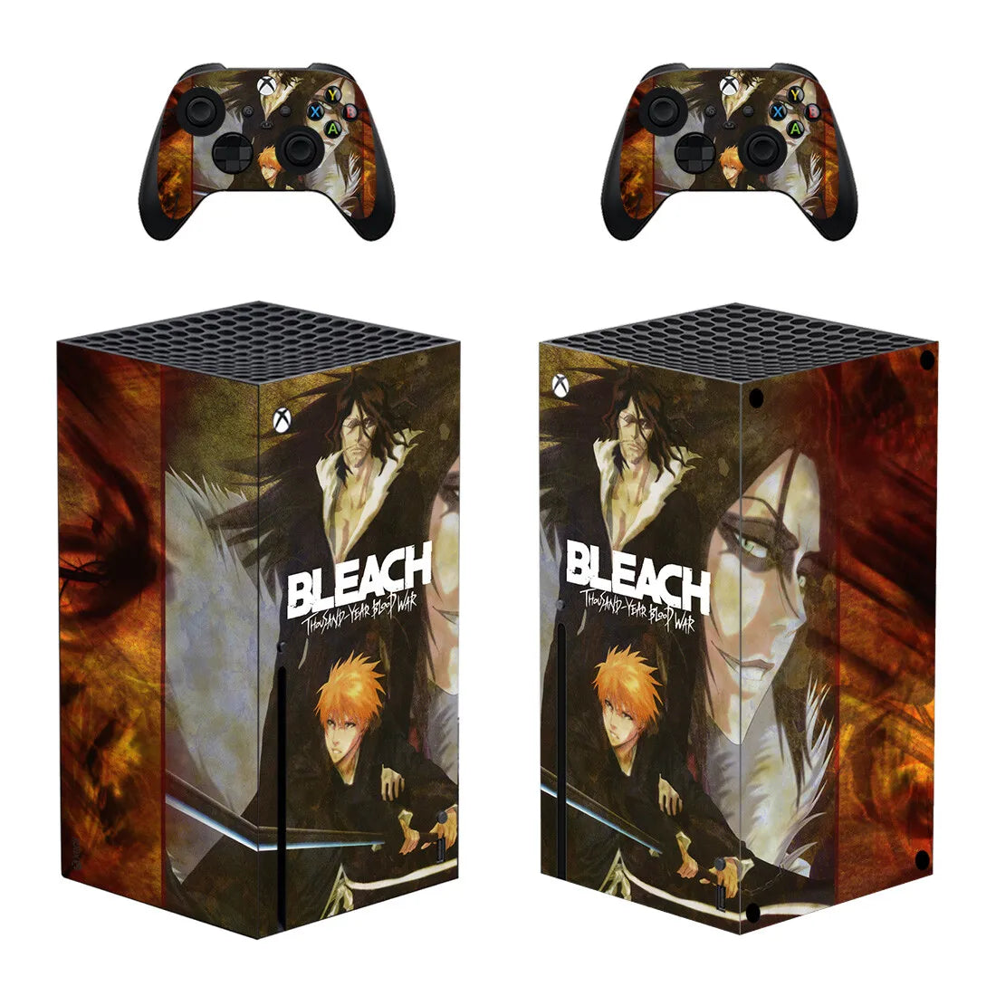 Bleach Skin Sticker Decal Cover for Xbox Series X Console and 2 Controllers Skins Vinyl