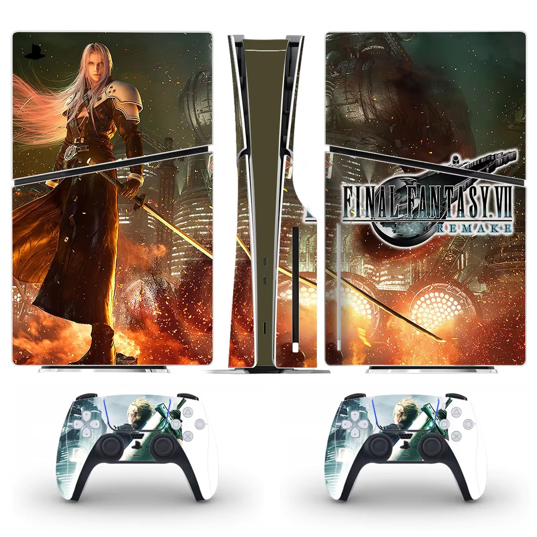 Final Fantasy 7 FF7 PS5 Slim Disc Skin Sticker Protector Decal Cover for Console Controller PS5 Slim Disk Sticker Vinyl