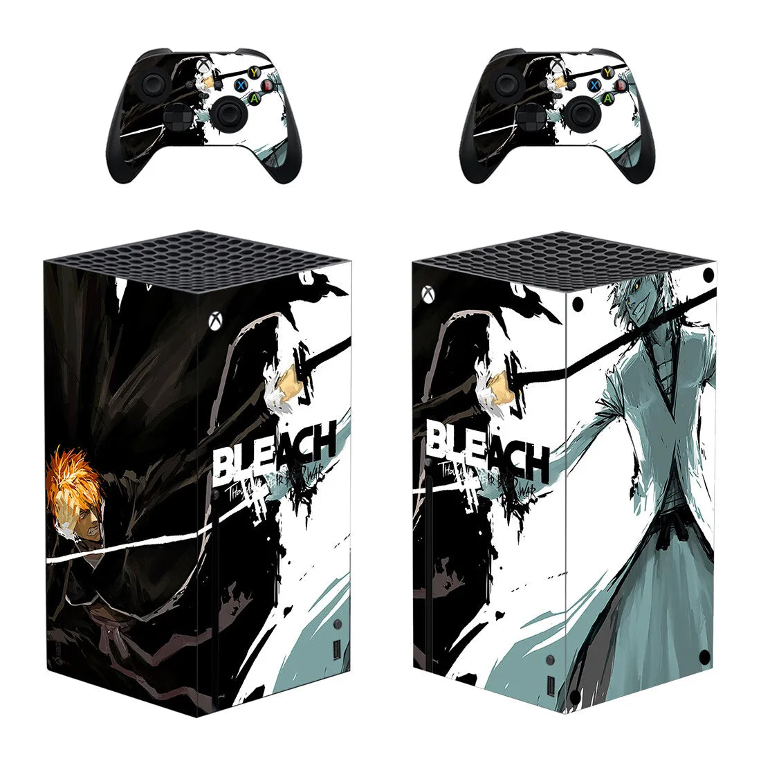 Bleach Skin Sticker Decal Cover for Xbox Series X Console and 2 Controllers Skins Vinyl