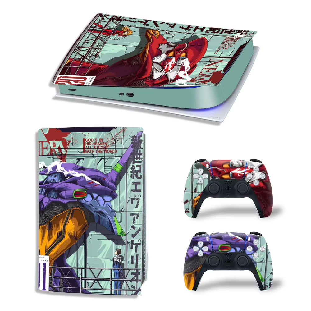 Anime PS5 Digital Skin Sticker Decal Cover for Console and 2 Controllers Vinyl Skins