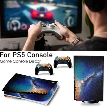 2 in 1 Full Set Sticker for PS5 Disk Console Skin Decal Cover Protective Film Compatible with for Playstation5 Decoration