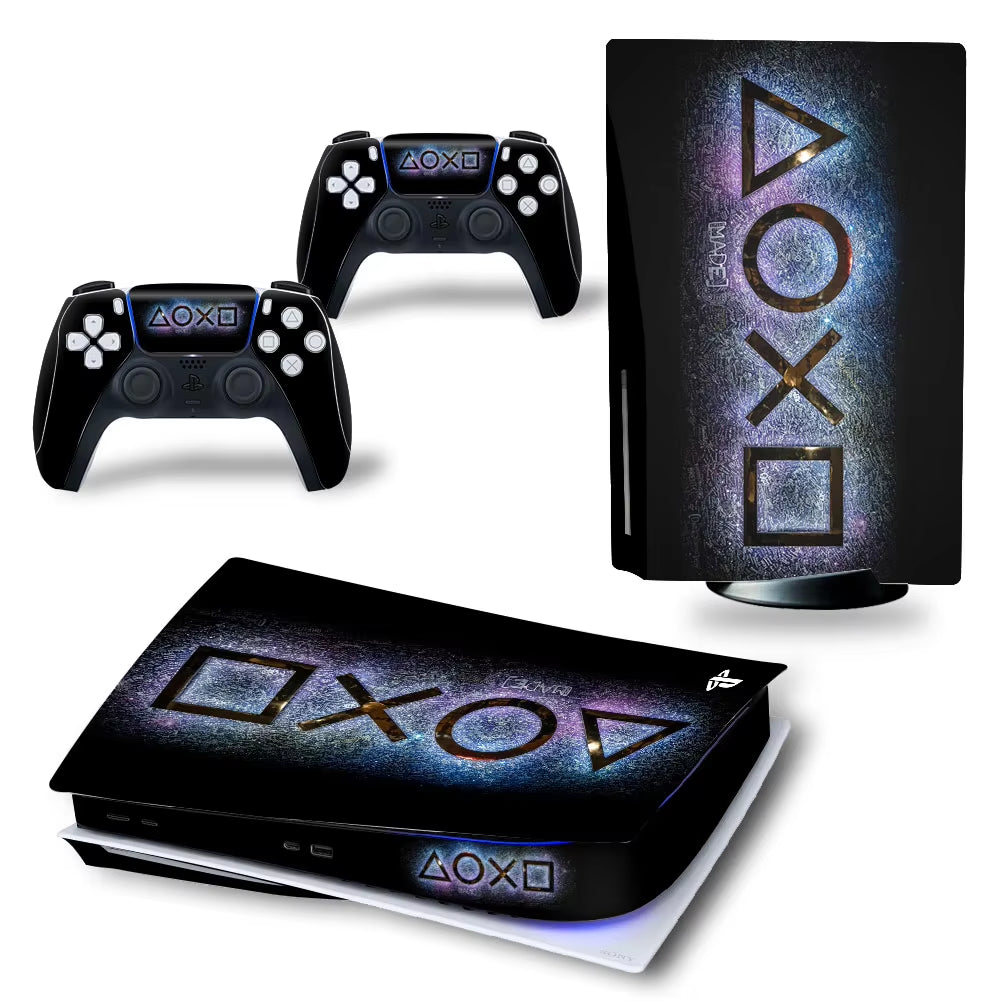 Skin Sticker for PS5 Disc Edition Console Controller Full Cover Wrap for PS5 Disc Protective Game Accessories Vinyl Decal