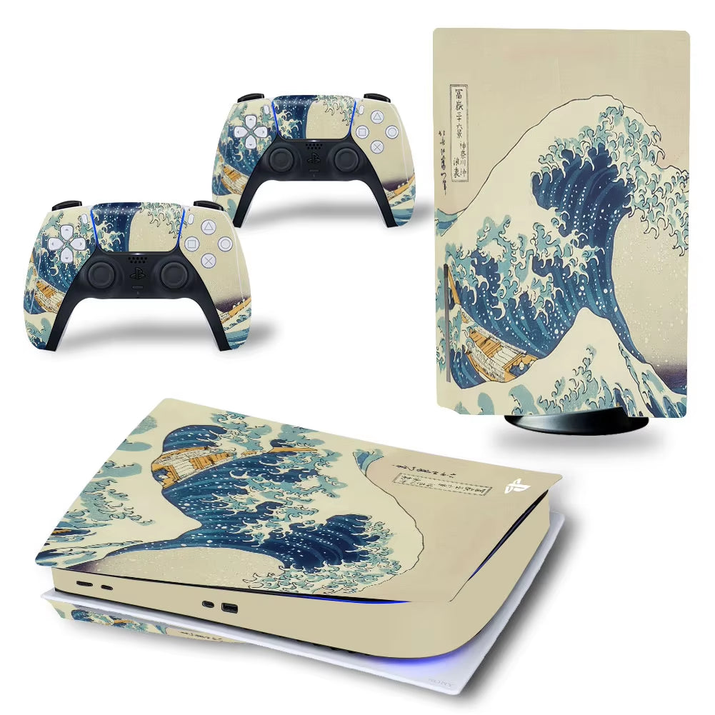 Skin Sticker for PS5 Disc Edition Console Controller Full Cover Wrap for PS5 Disc Protective Game Accessories Vinyl Decal