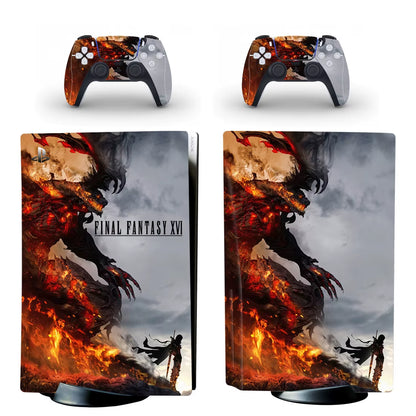 Final Fantasy 16 PS5 Disc Skin Sticker Protector Decal Cover for Console Controller PS5 Disk Skin Sticker Vinyl