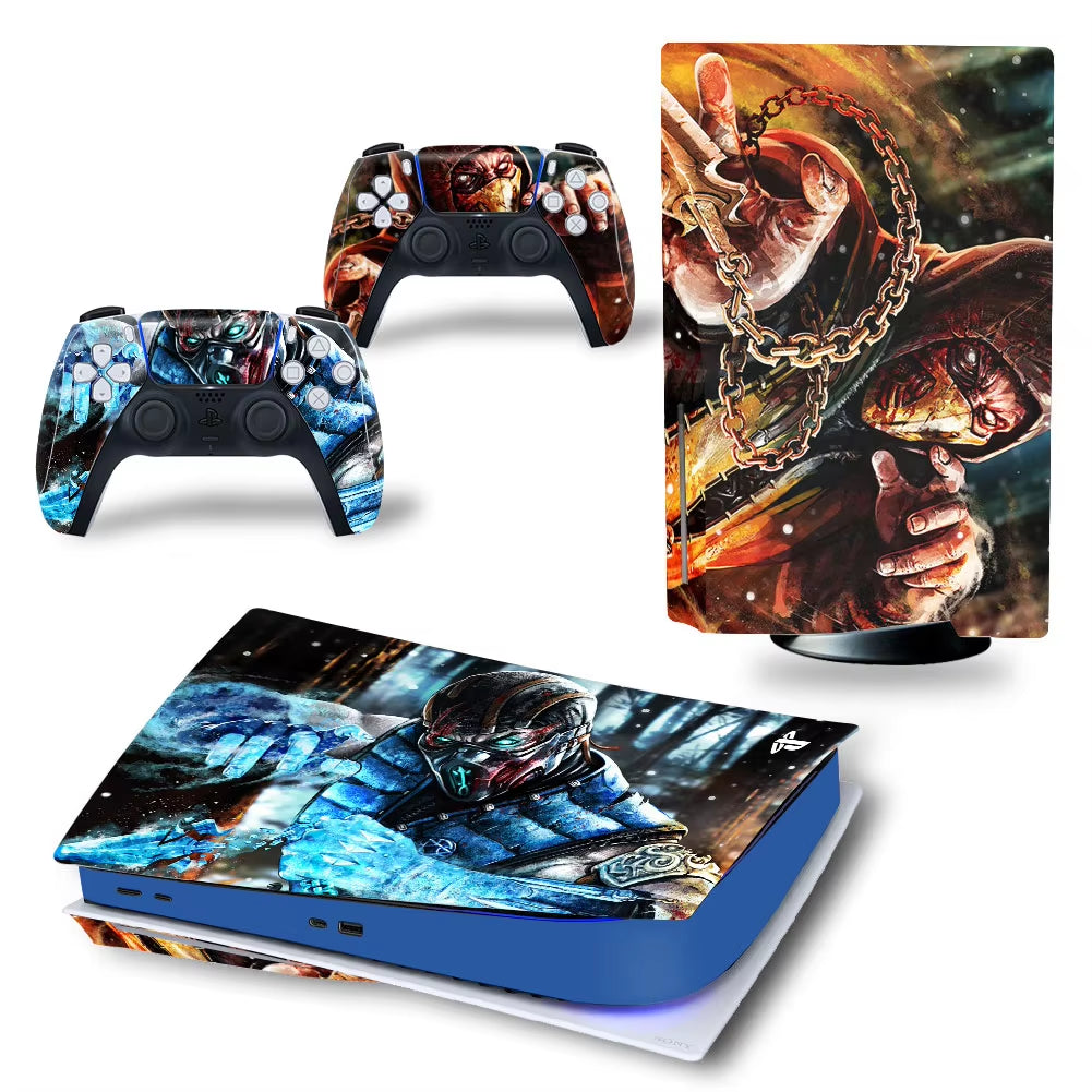 Skin Sticker for PS5 Disc Edition Console Controller Full Cover Wrap for PS5 Disc Protective Game Accessories Vinyl Decal