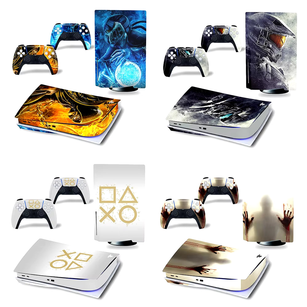 Skin Sticker for PS5 Disc Edition Console Controller Full Cover Wrap for PS5 Disc Protective Game Accessories Vinyl Decal