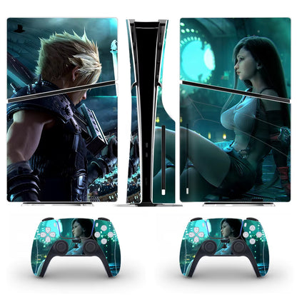 Final Fantasy 7 FF7 PS5 Slim Disc Skin Sticker Protector Decal Cover for Console Controller PS5 Slim Disk Sticker Vinyl