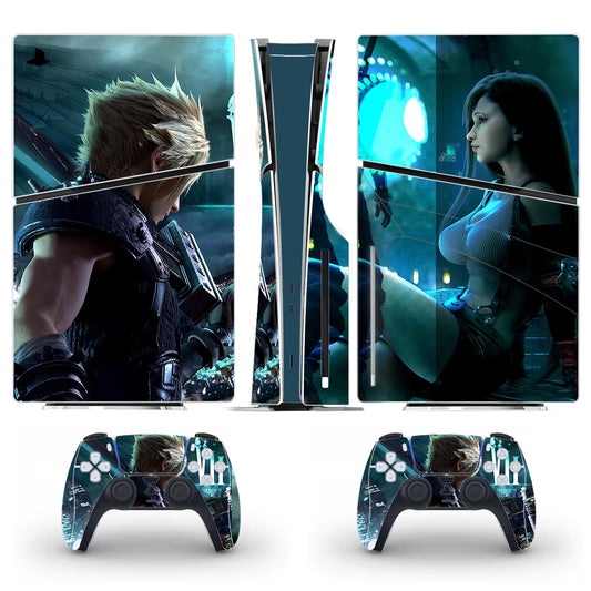 Final Fantasy 7 FF7 PS5 Slim Disc Skin Sticker Protector Decal Cover for Console Controller PS5 Slim Disk Sticker Vinyl