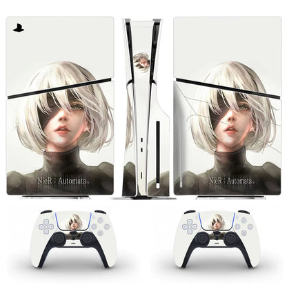 Nier Automata New PS5 Slim Disc Skin Sticker Protector Decal Cover for Console Controller PS5 Slim Disk Sticker Vinyl