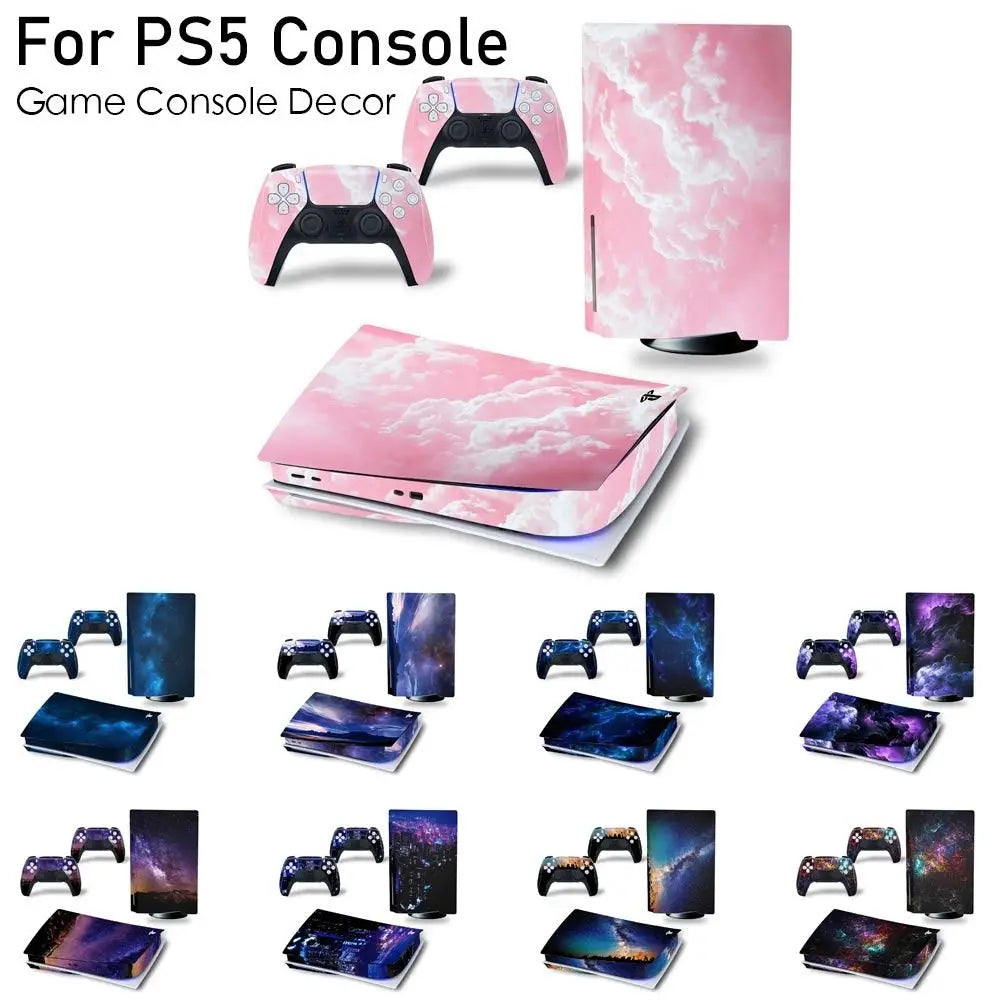 2 in 1 Full Set Sticker for PS5 Disk Console Skin Decal Cover Protective Film Compatible with for Playstation5 Decoration