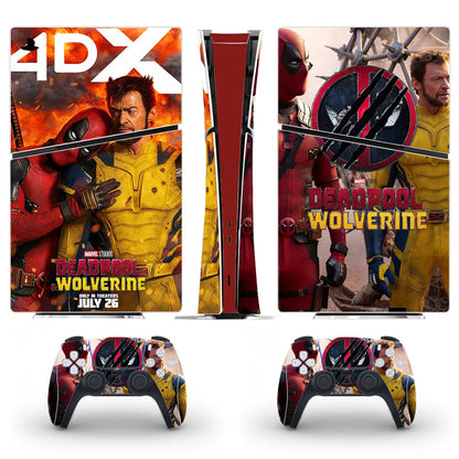 Deadpool and WolverinePS5 Slim Digital Skin Sticker Protector Decal Cover for Console Controller PS5 Slim Sticker Vinyl