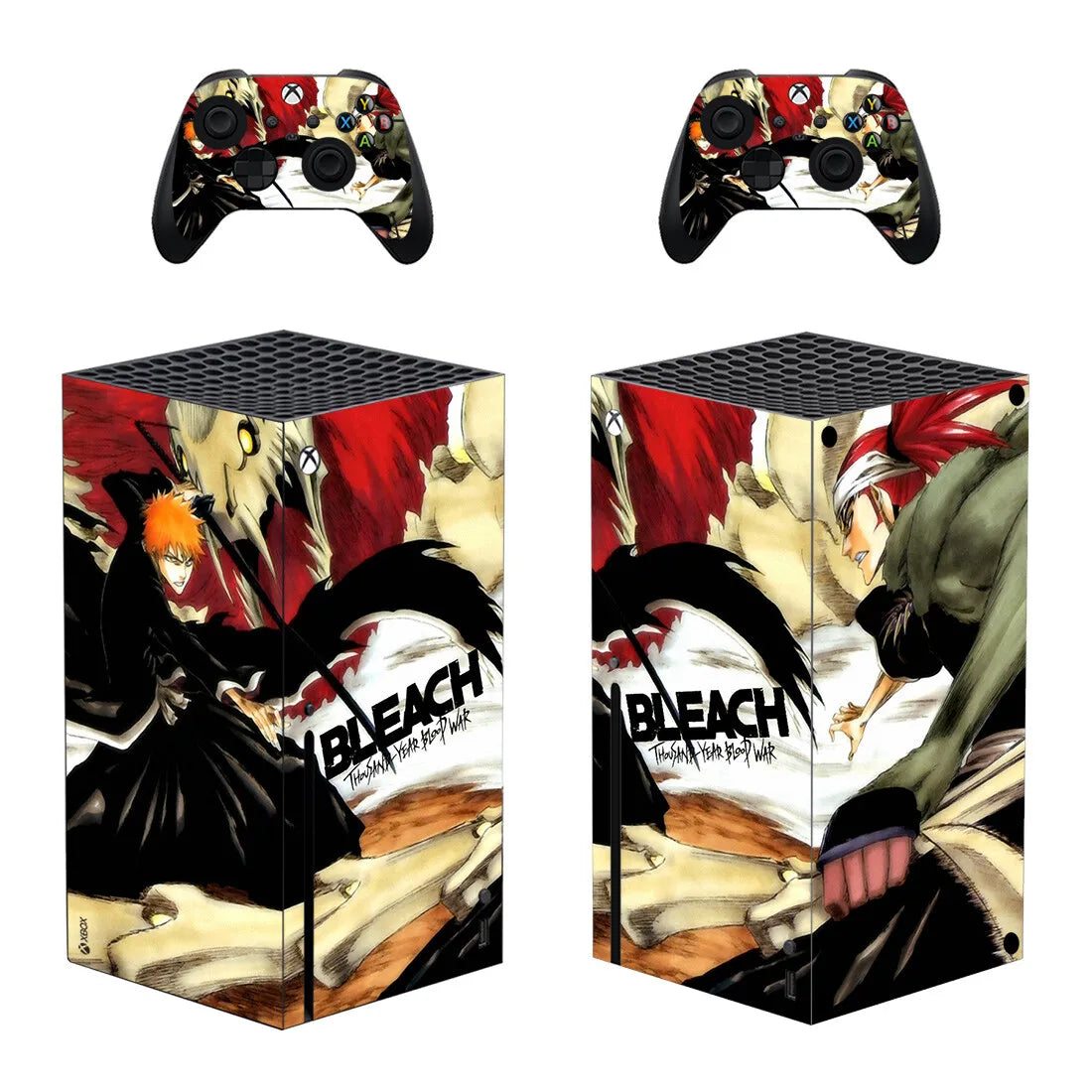 Bleach Skin Sticker Decal Cover for Xbox Series X Console and 2 Controllers Skins Vinyl