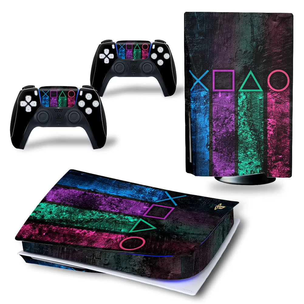 Skin Sticker for PS5 Disc Edition Console Controller Full Cover Wrap for PS5 Disc Protective Game Accessories Vinyl Decal