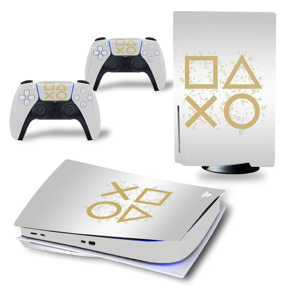 Skin Sticker for PS5 Disc Edition Console Controller Full Cover Wrap for PS5 Disc Protective Game Accessories Vinyl Decal